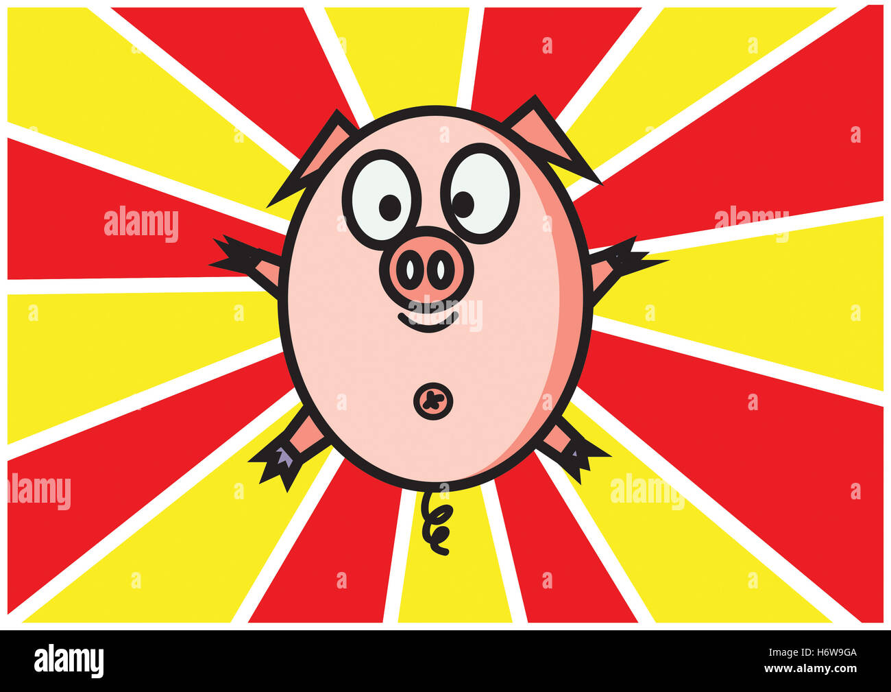 Wildschwein Schwein begeistert lustig anspruchslose begeisterte frohe Radiant mit Freude Freude froh sorglos glücklich fröhlich fröhlich Stockfoto