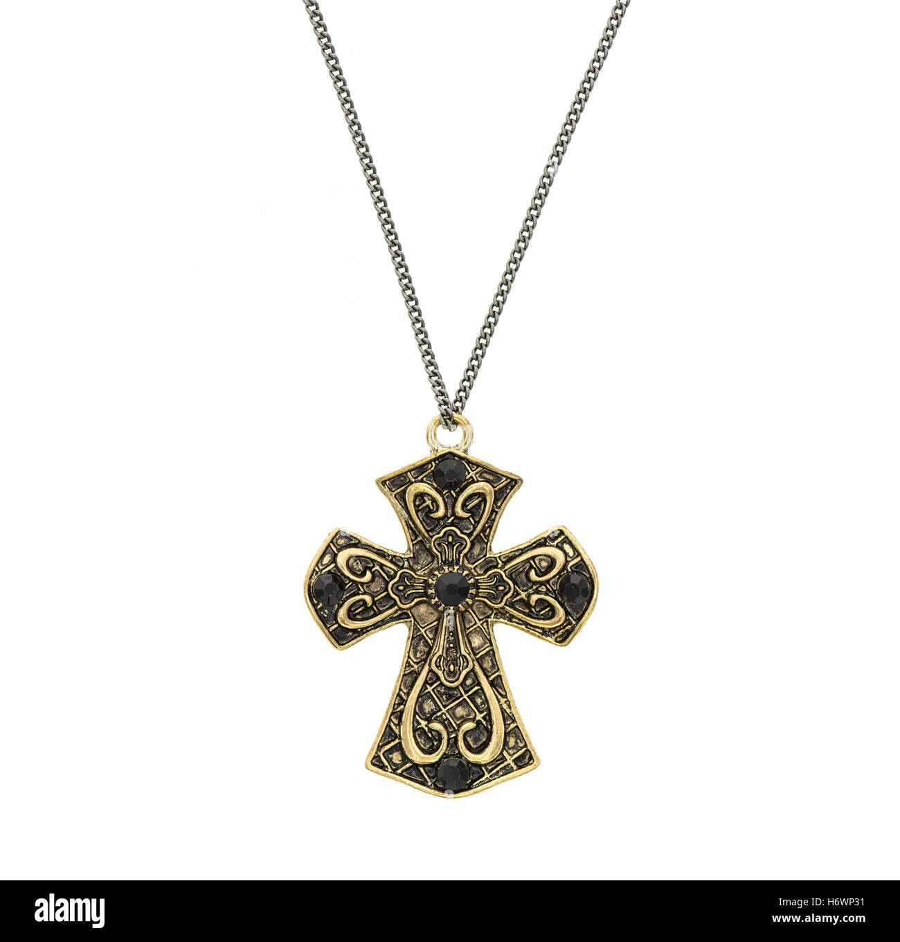 Nahaufnahme von Kreuz Anhänger Stockfoto