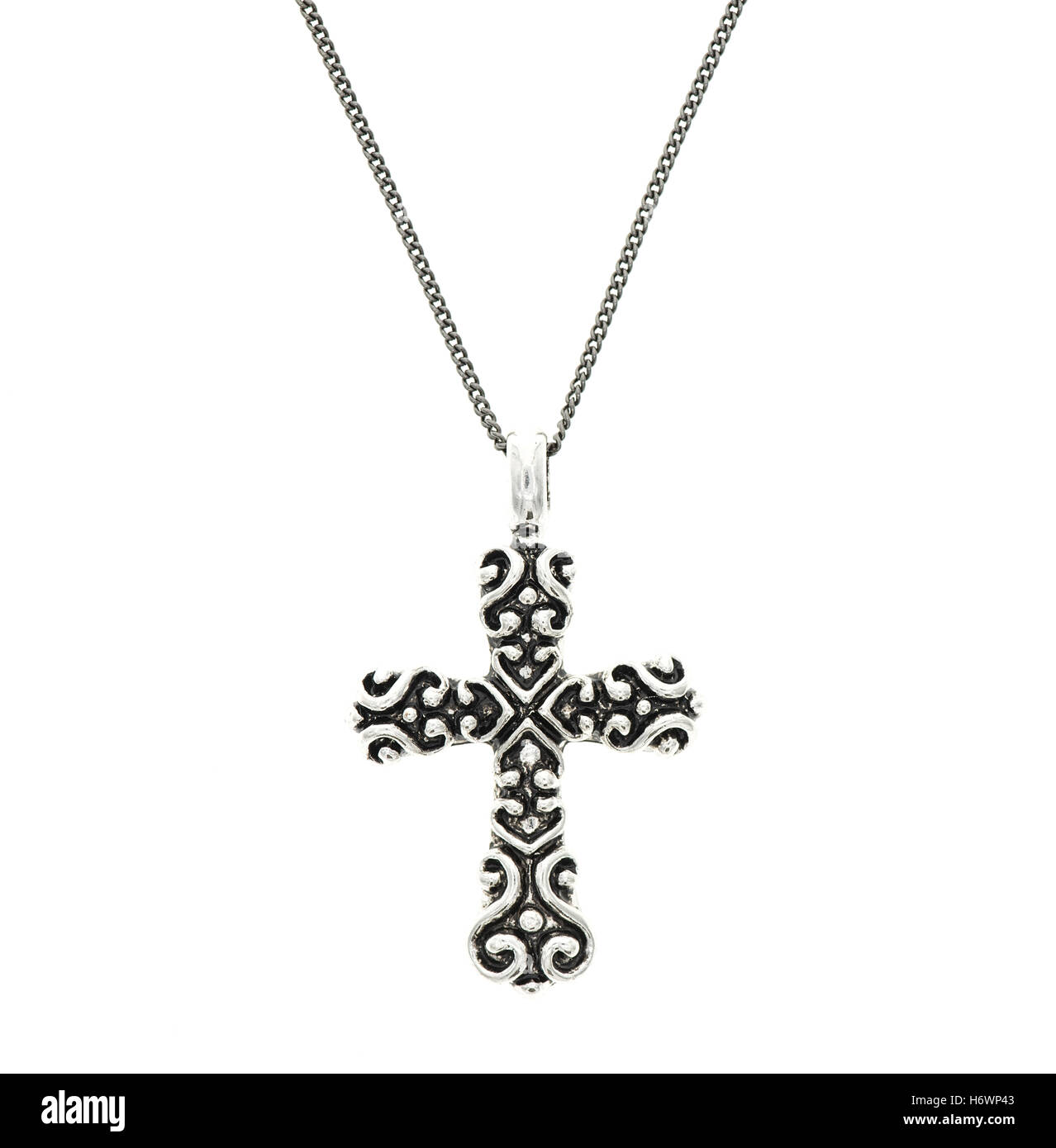 Nahaufnahme von Kreuz Anhänger Stockfoto