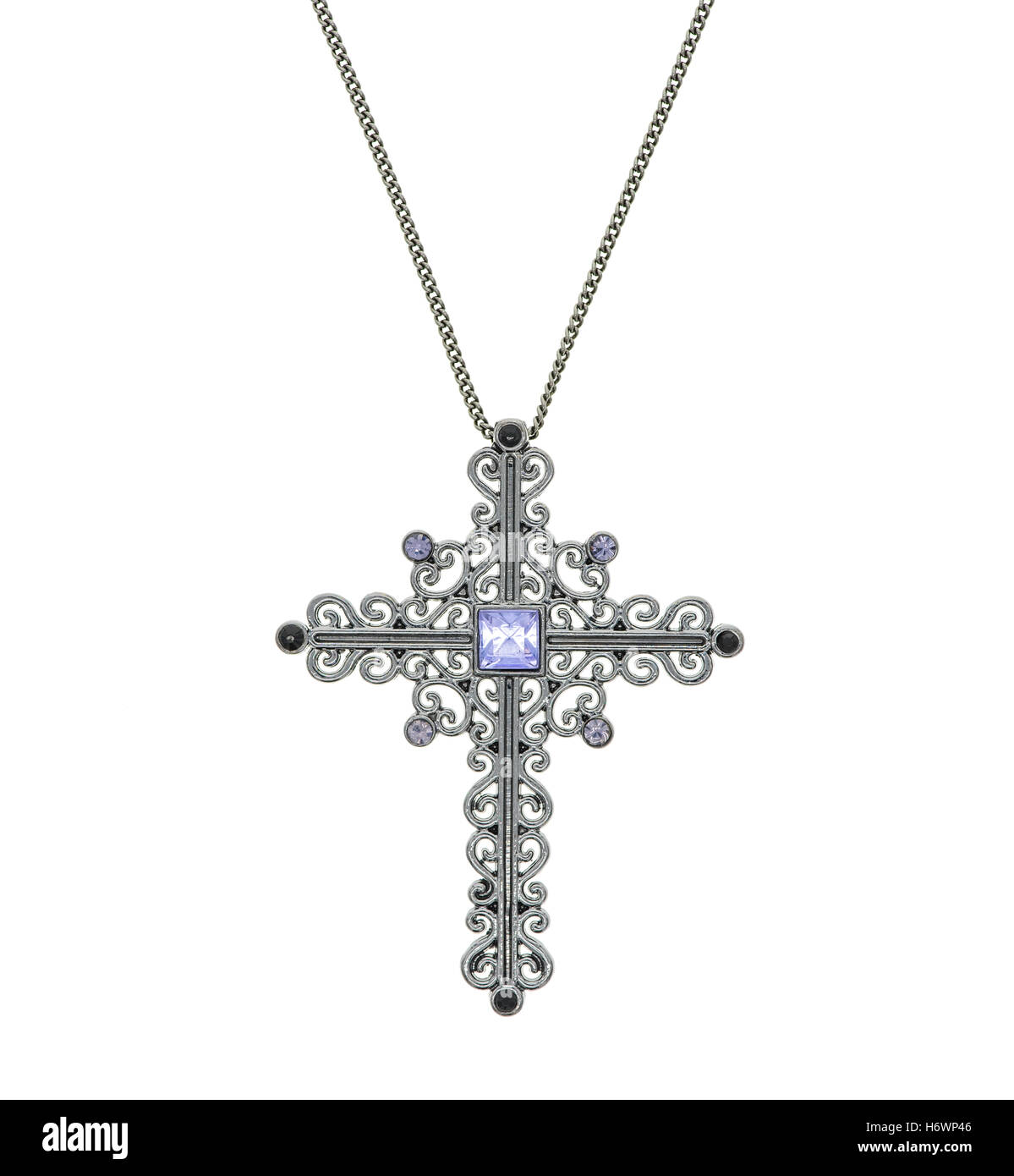Nahaufnahme von Kreuz Anhänger Stockfoto