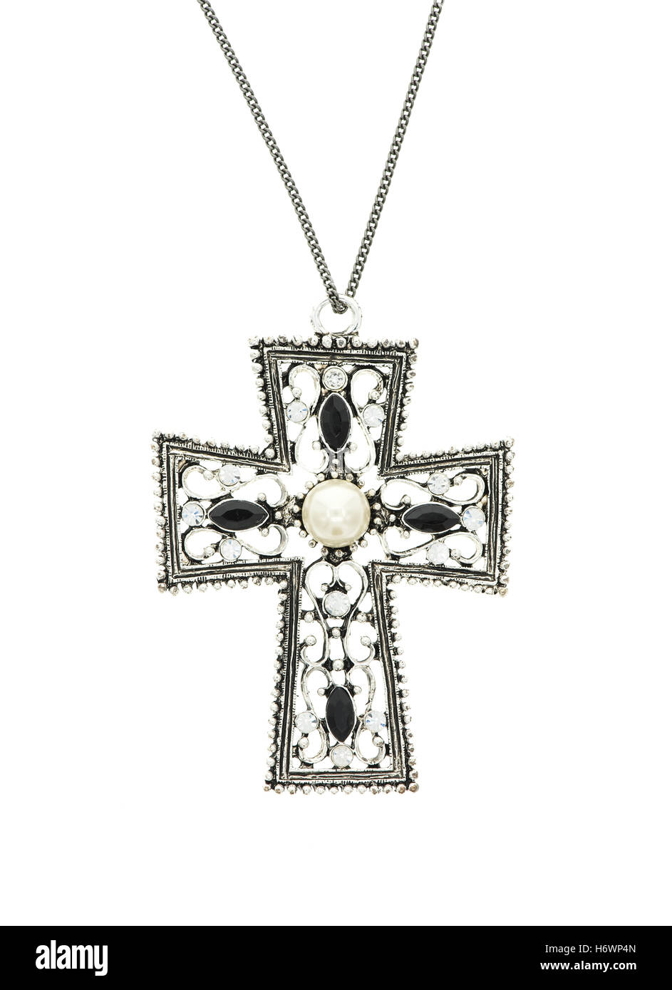 Nahaufnahme von Kreuz Anhänger Stockfoto