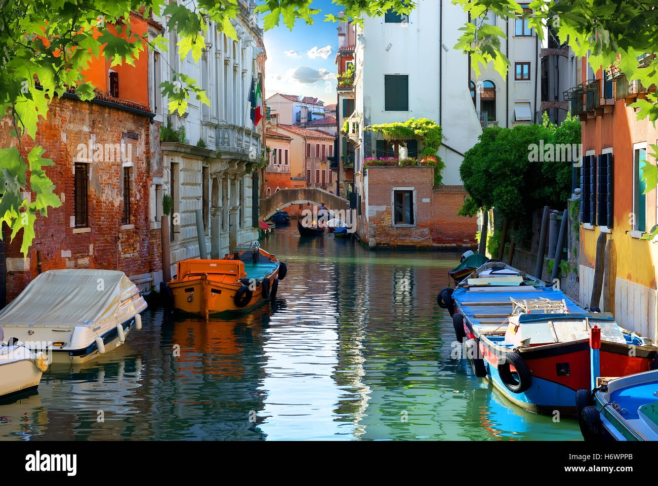 Sonnigen Tag auf der Straße von Venedig, Italien Stockfoto