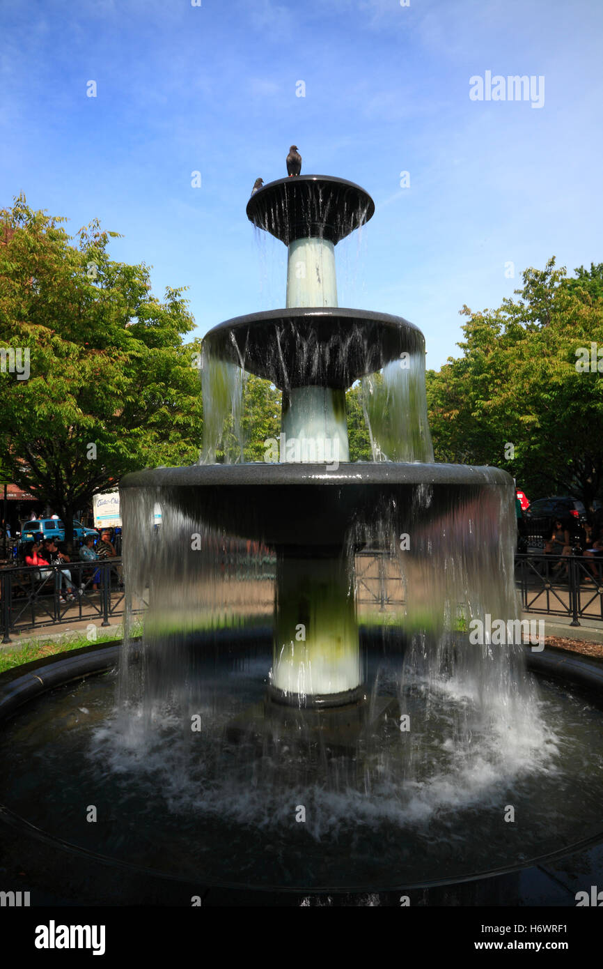 Brunnen am Vater Demo Square, Greenwich Village, Manhattan, New York, USA Stockfoto