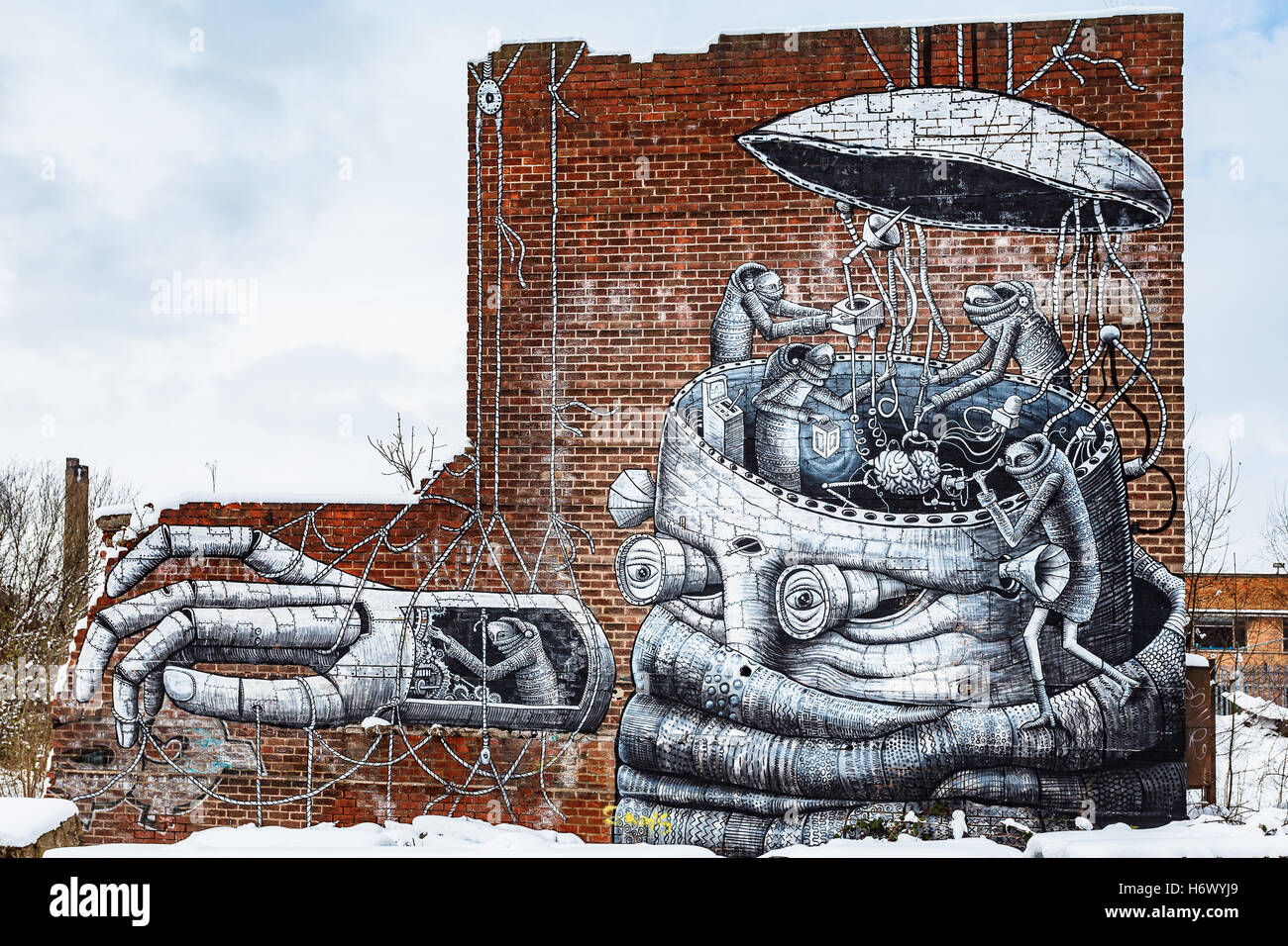 Schleim-Kunst im alten Umspannwerk, Sheffield Stockfoto