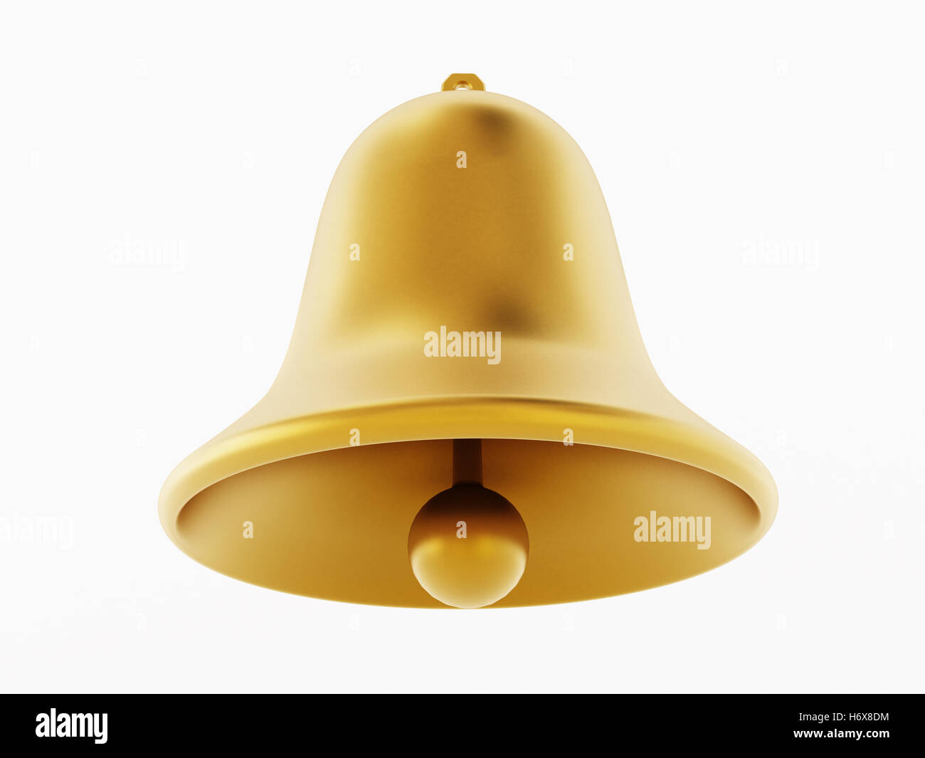 Goldene Glocken isoliert auf weißem Hintergrund. 3D Illustration. Stockfoto