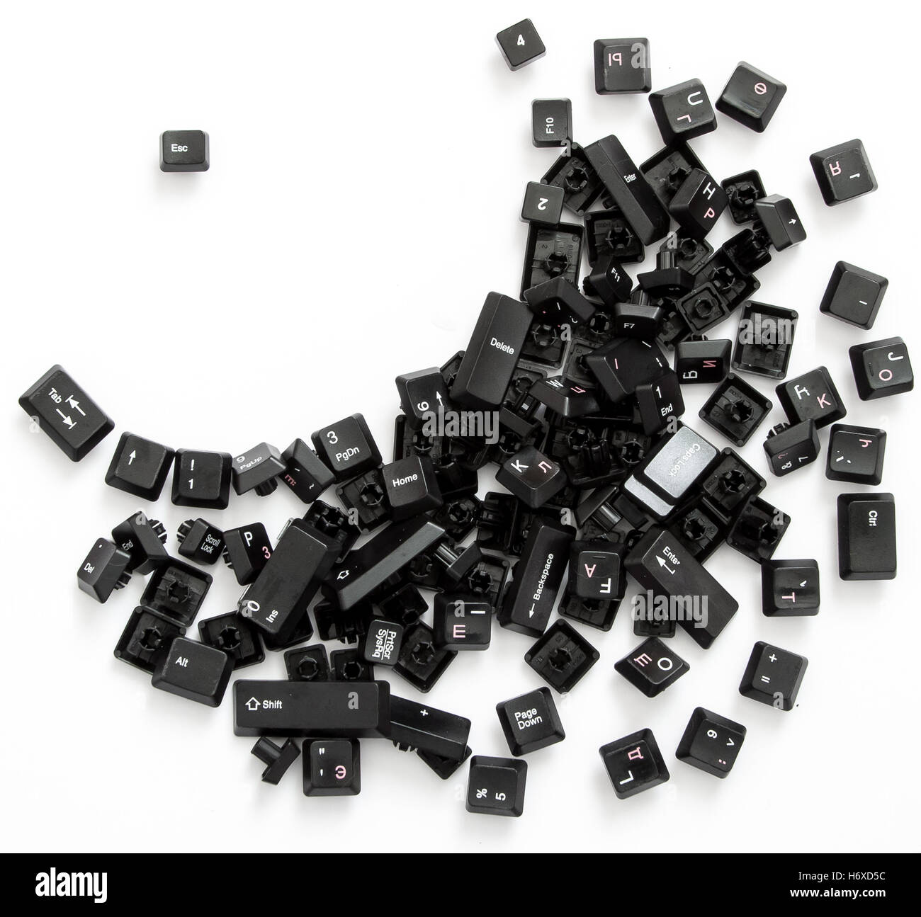 Verstreuten Tasten mit getrennten Escape-Taste Stockfoto