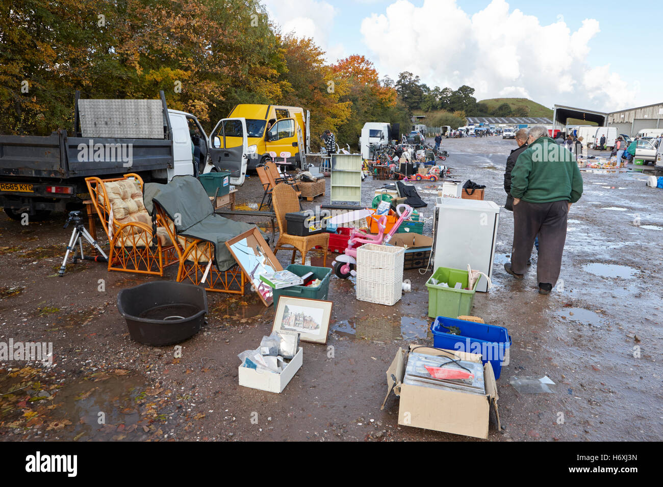 Flohmarkt in ländlicher Umgebung in England uk Stockfoto