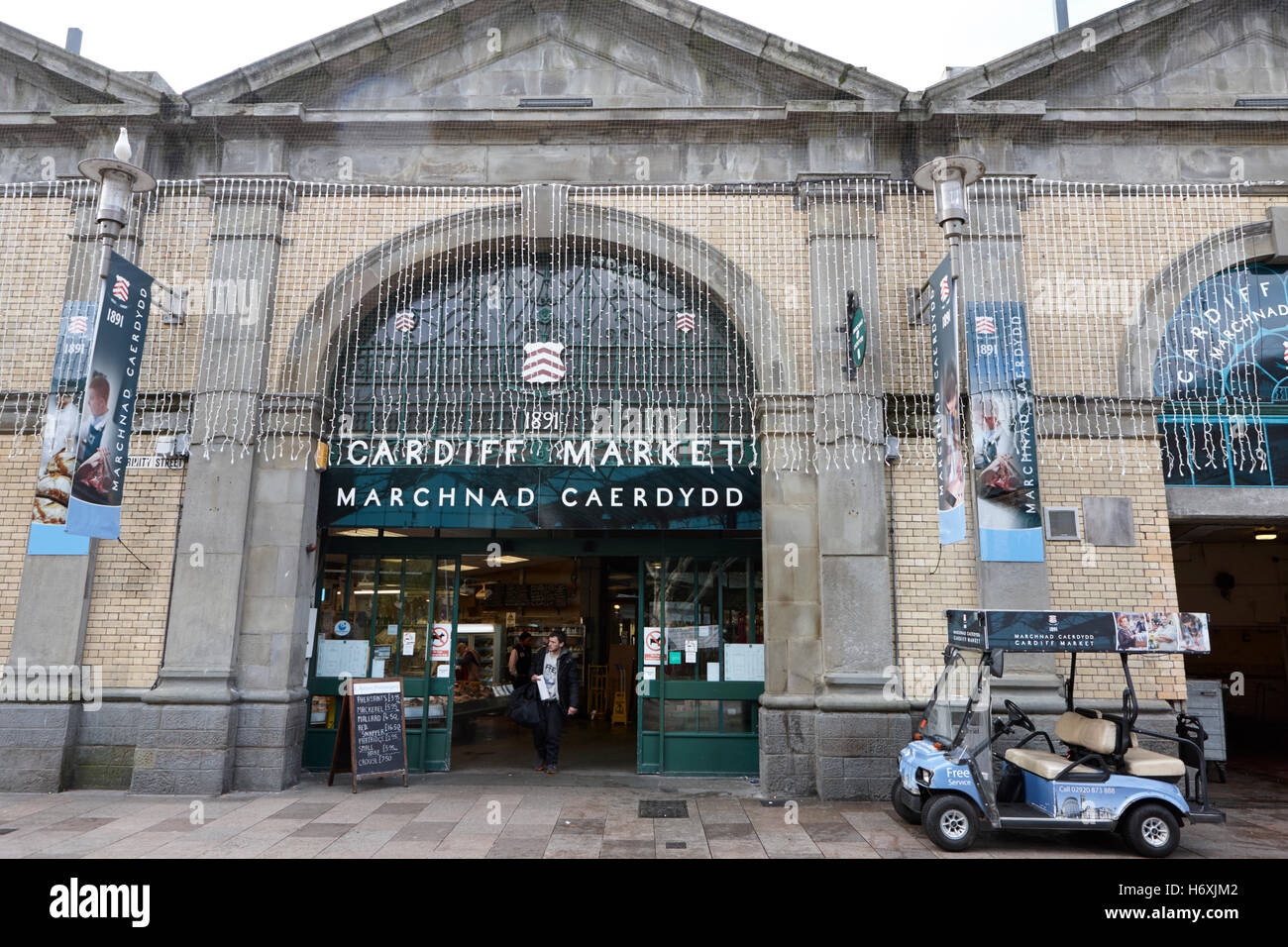 Zentralmarkt Cardiff Wales Großbritannien Stockfoto