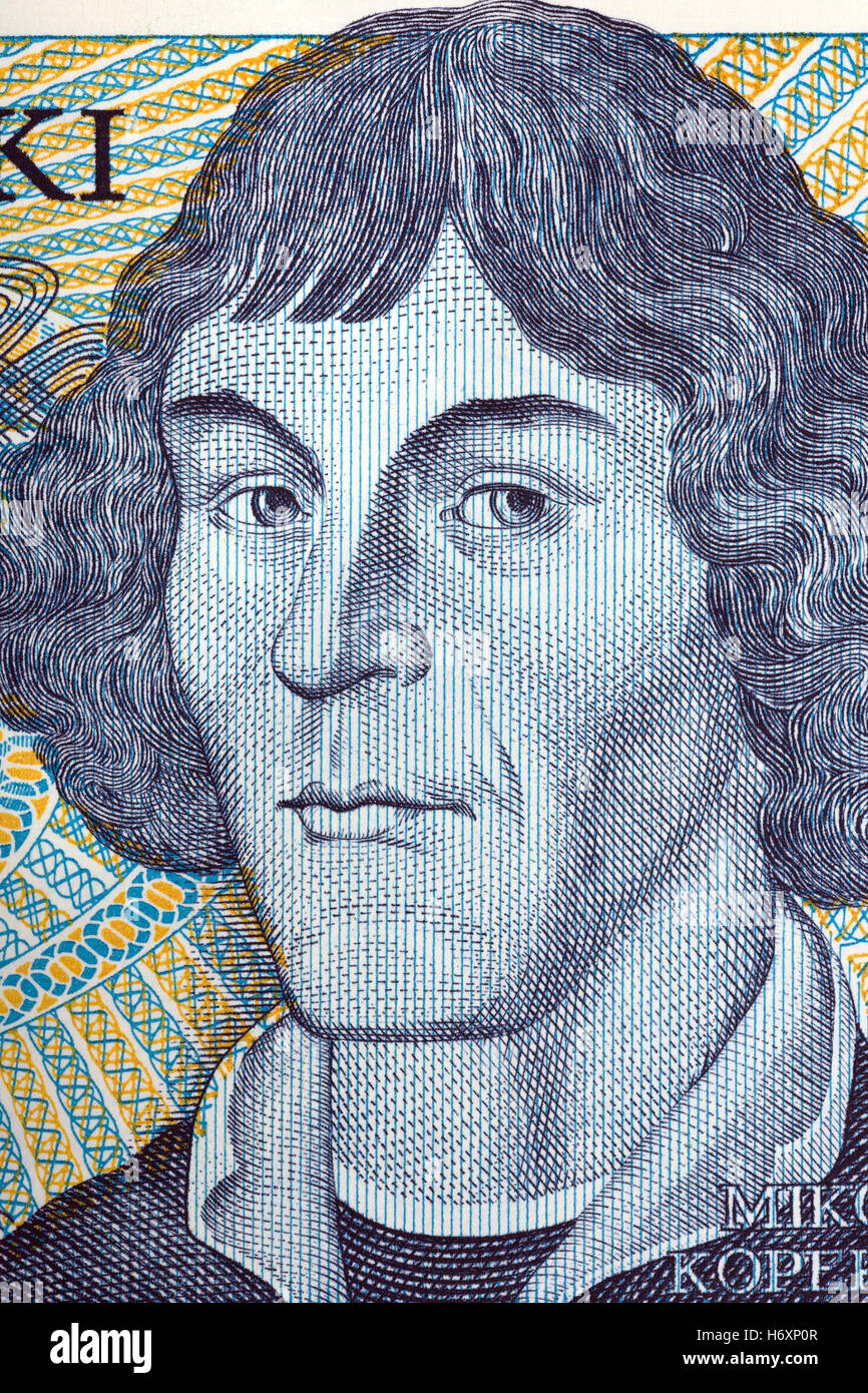 Nicolaus Copernicus Porträt aus alten tausend zloty Stockfoto