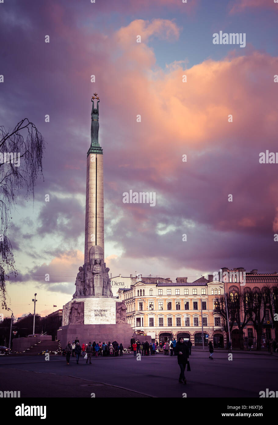 Freiheitsdenkmal in Riga, Lettland Stockfoto