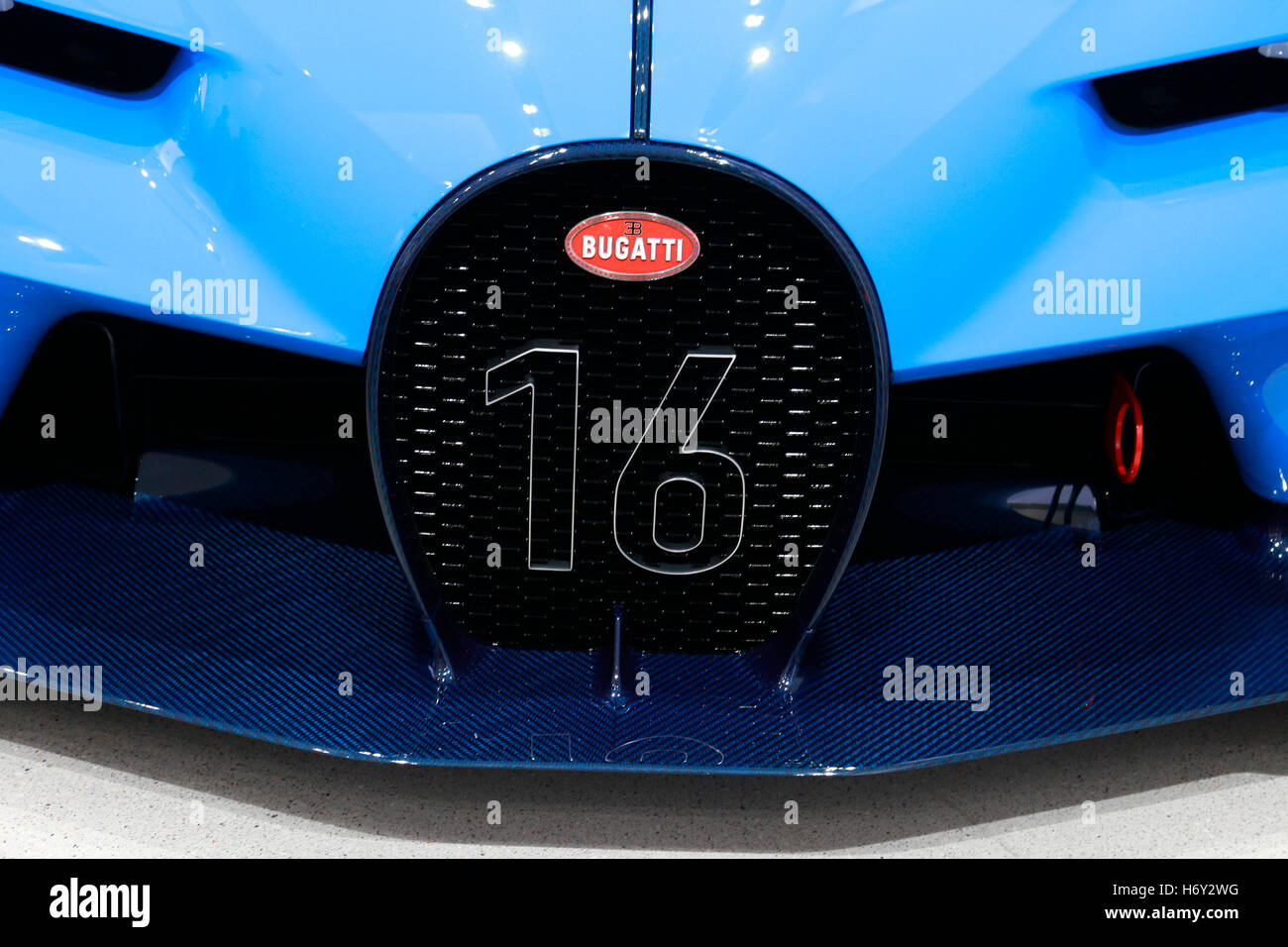der pilotert Bugatti Vision Gran Turismo, Berlin. Stockfoto