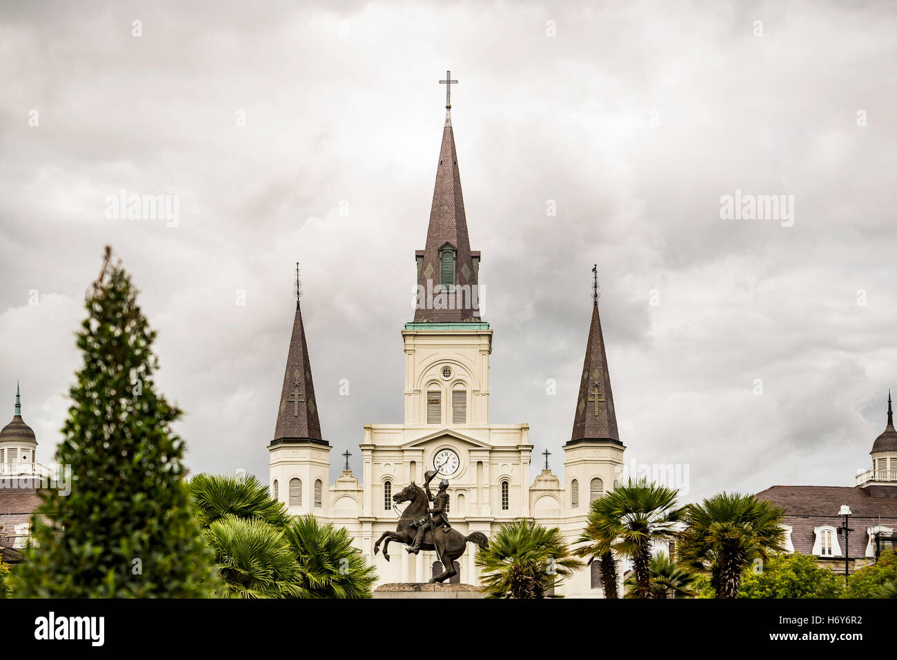 Saint-Louis-Kathedrale im French Quarter in New Orleans, Louisiana. Stockfoto