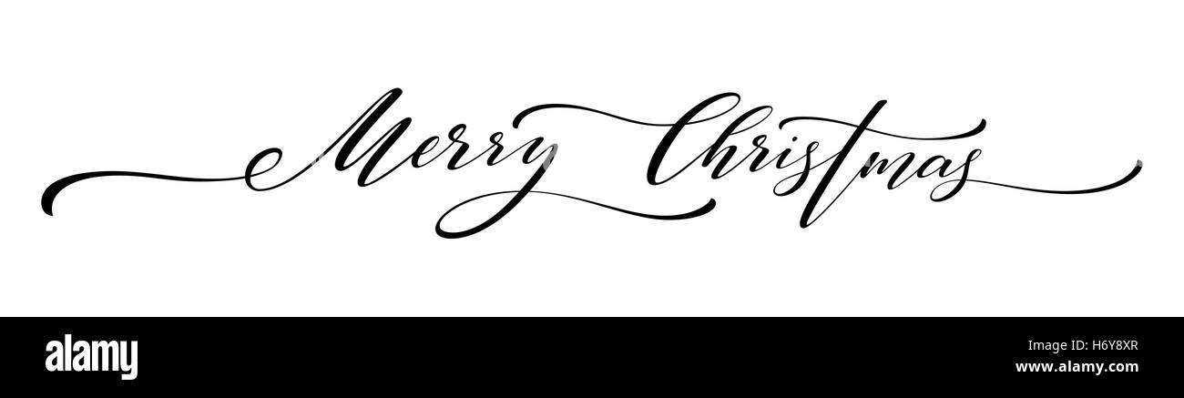 Frohe Weihnachten hand Schriftzug isoliert. Vektor-Illustration EPS10 Stock Vektor