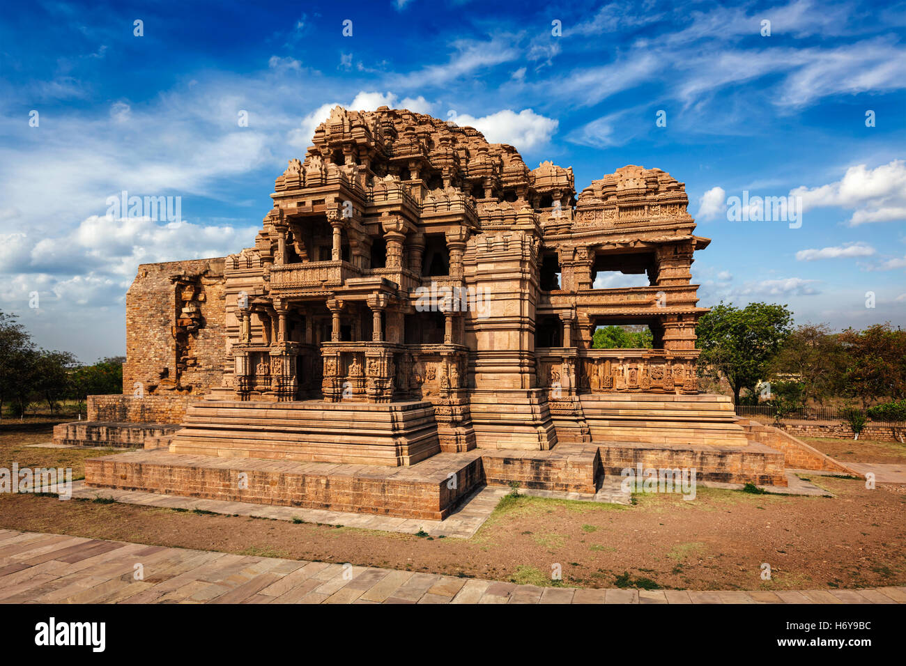 Sasbahu-Tempel in Gwalior fort Stockfoto