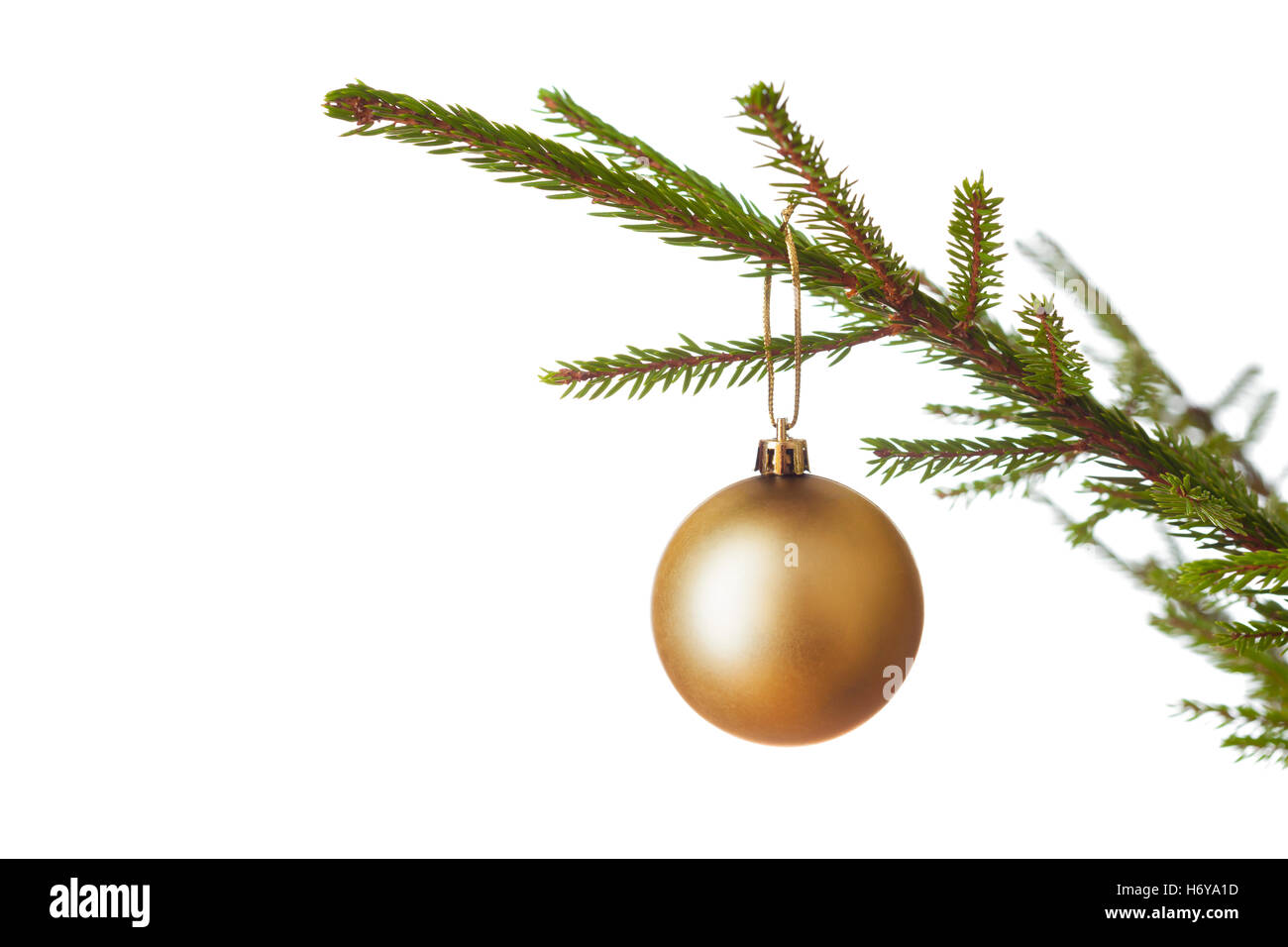 Dekoration-Christbaumkugel auf geschmückter Weihnachtsbaum iso Stockfoto