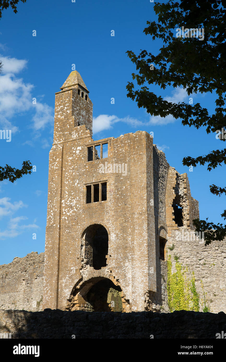 Die Ruinen von Sherborne Old Castle. Dorset, England. Stockfoto