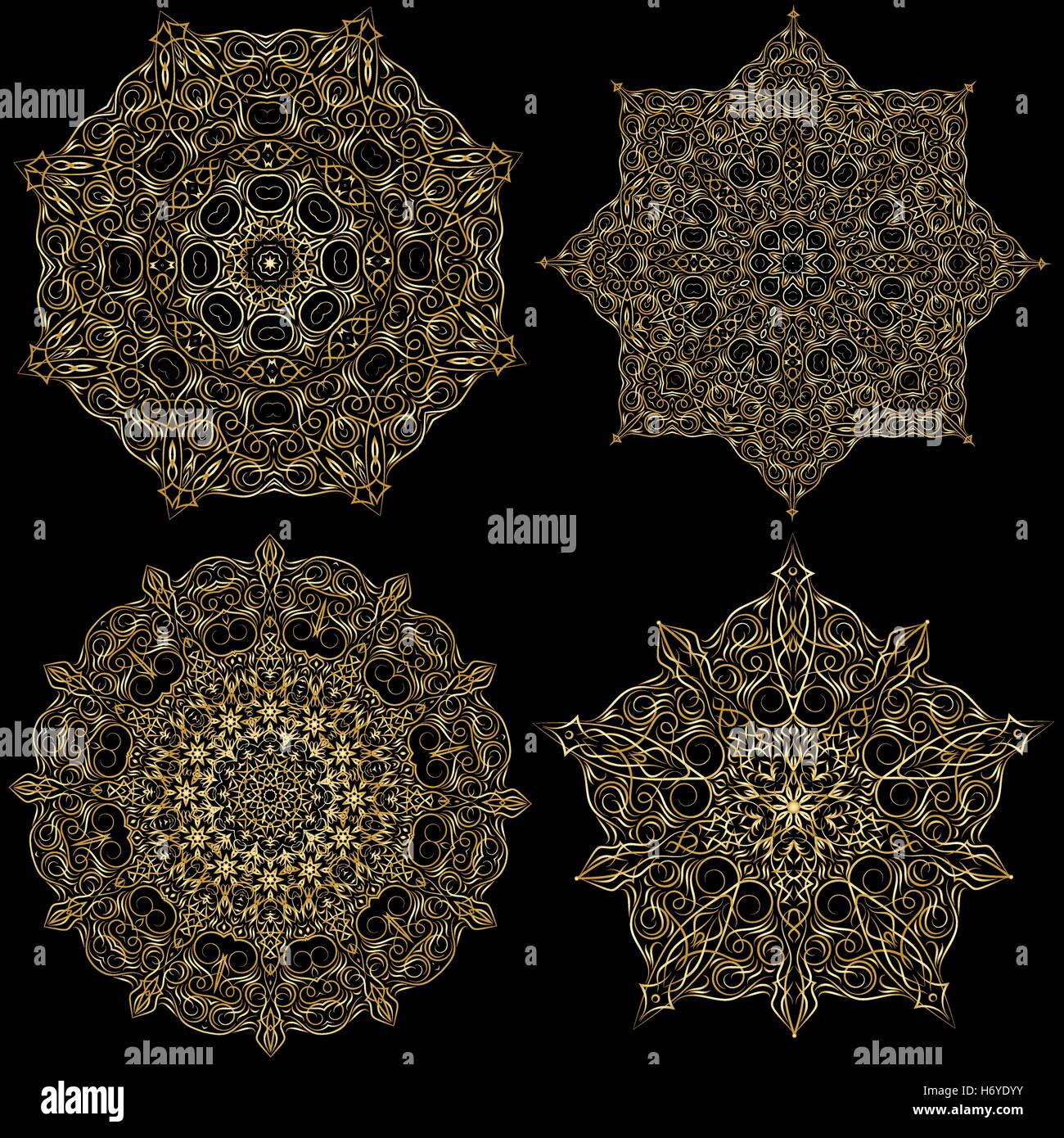 Handgezeichnete Weihnachten Spitze Rahmen, Mandala. Stock Vektor