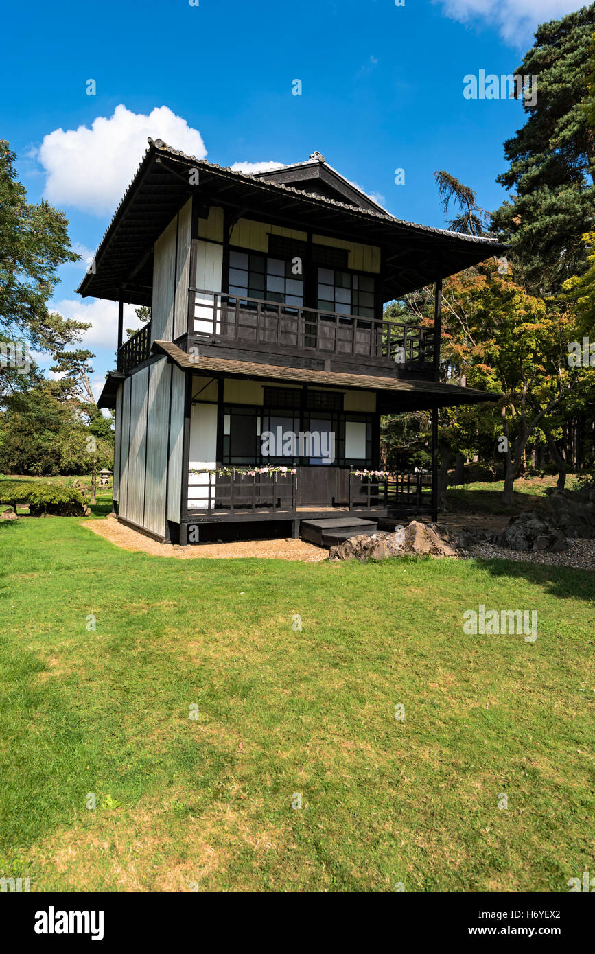 Japanisches Haus mit Garten, Fanhams Hall, Ware Stockfoto