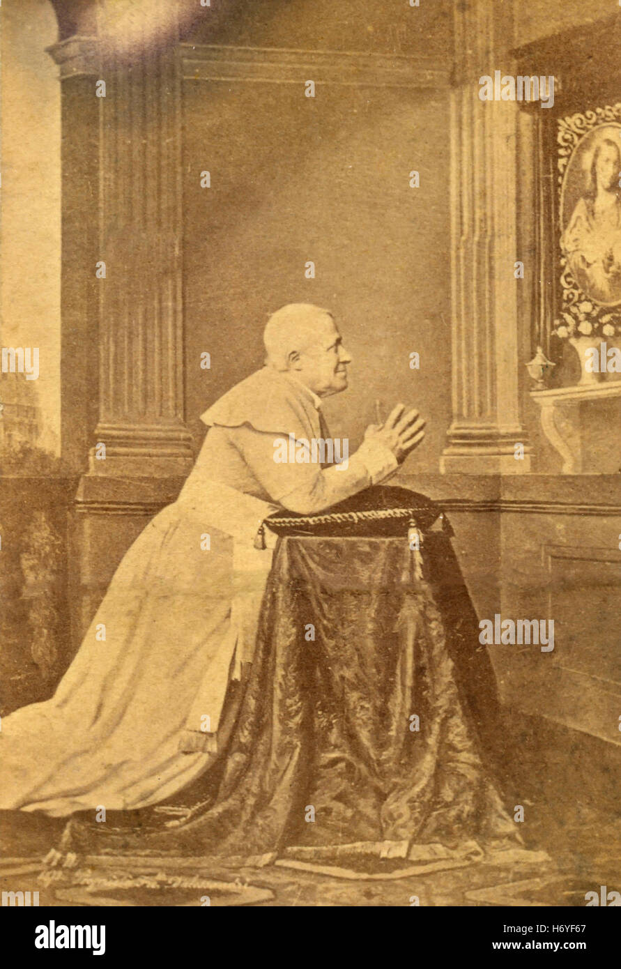 Papst Pius IX im Gebet, Vatikan Stockfoto