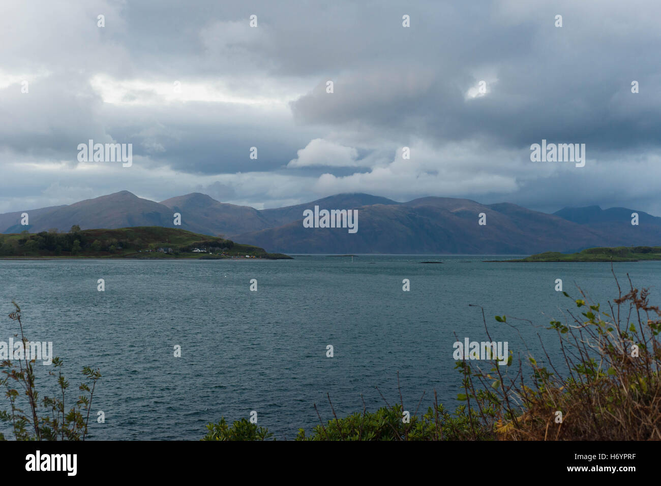 Blick vom Port Appin über nach Creach Bheinn Stockfoto