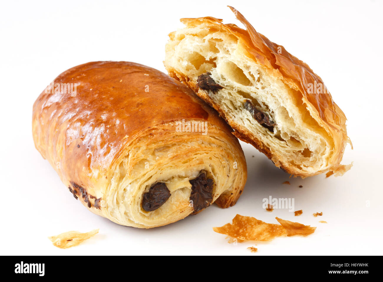 Schoko-croissant Stockfoto