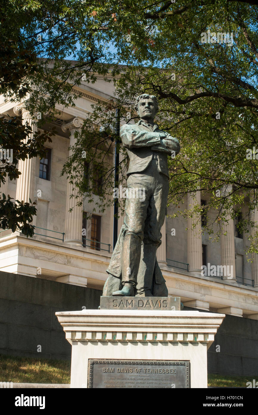 Sam Davis Statue in Nashville Tennessee TN Stockfoto