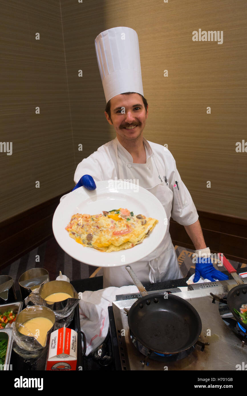 Omelette-Koch Omni Hotel Nashville Tennessee Stockfoto