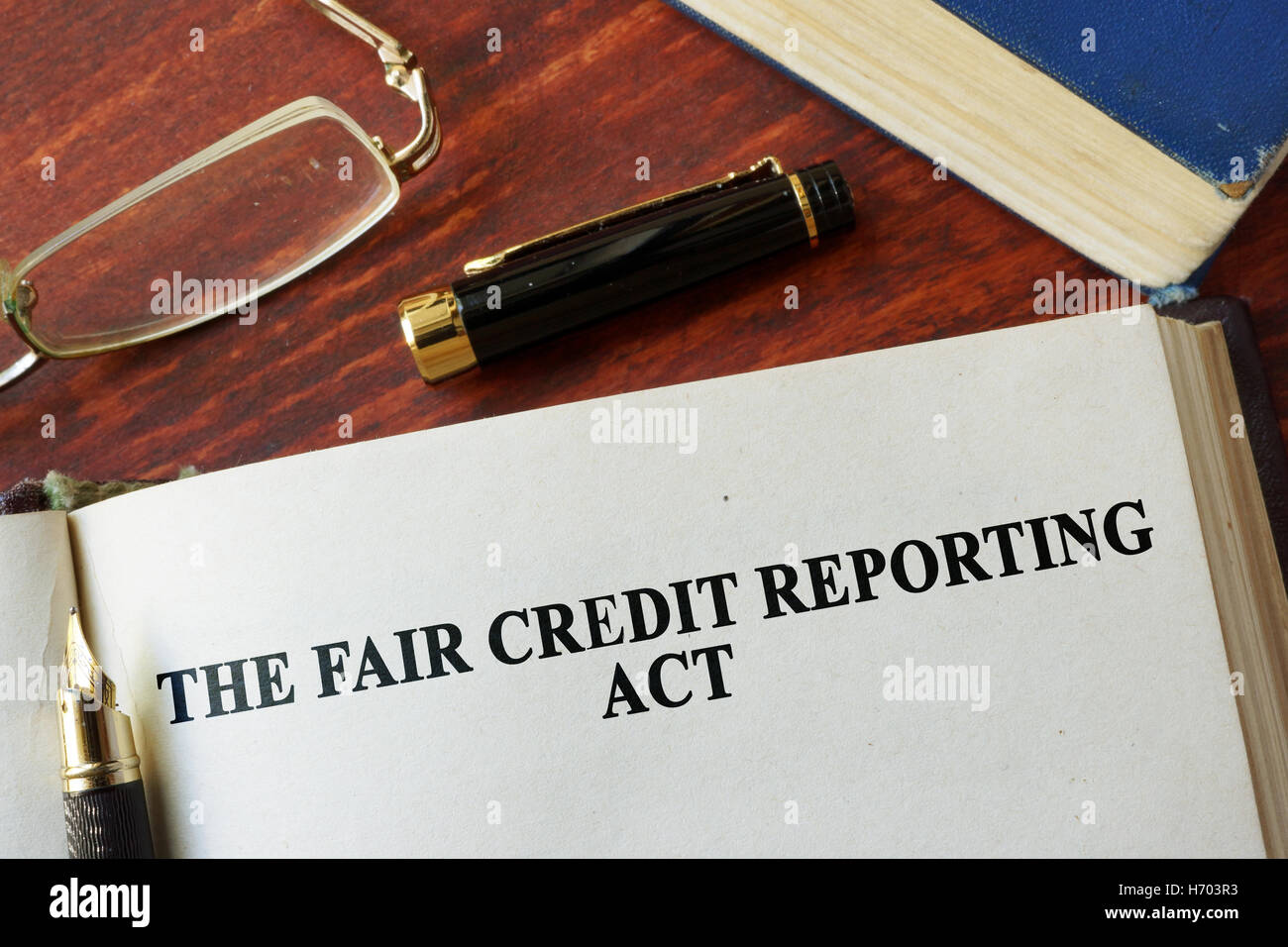 Der Fair Credit Reporting Act FCRA auf einer Seite geschrieben. Stockfoto