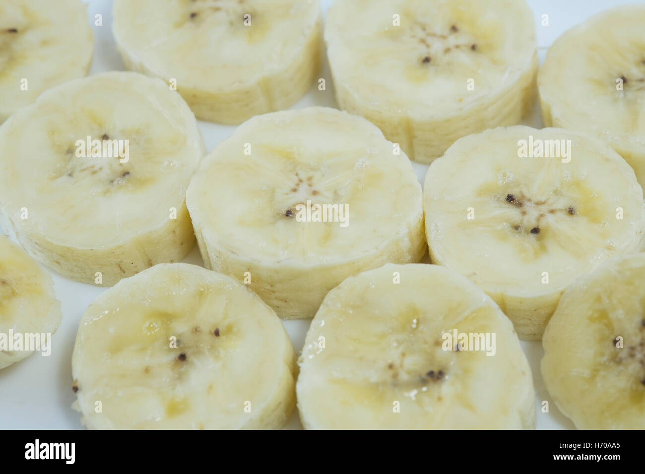 Bananenscheiben, sphärische Stockfoto