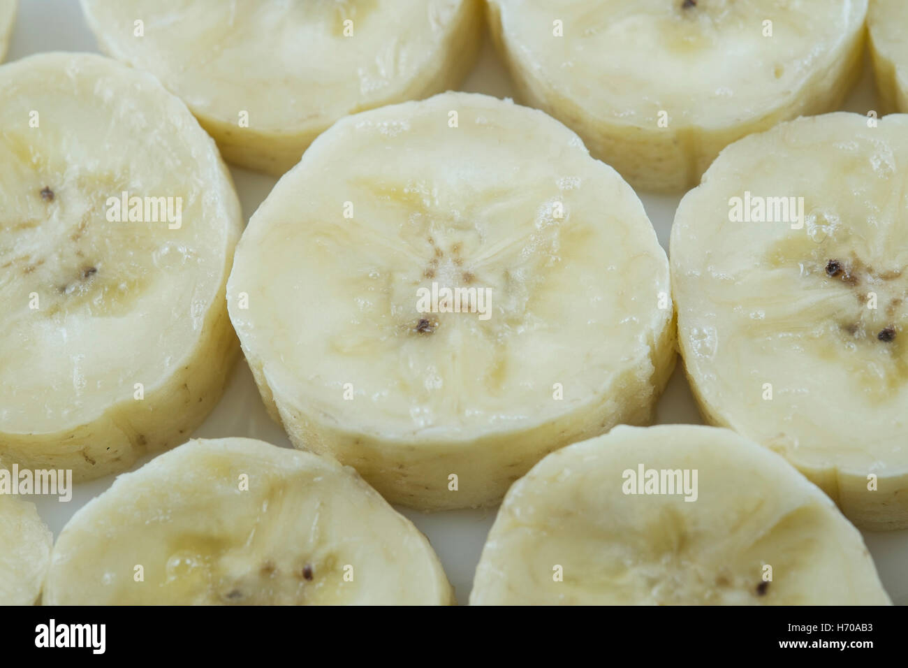 Bananenscheiben, sphärische Stockfoto