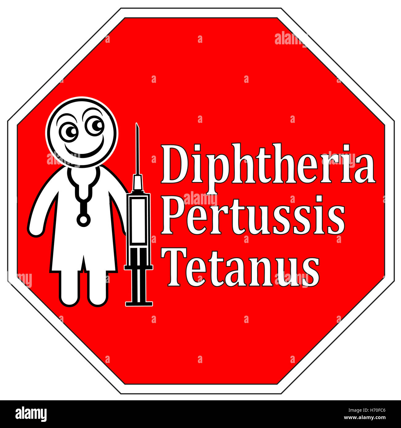 Diphtherie-Pertussis-Tetanus-Schuss Stockfoto