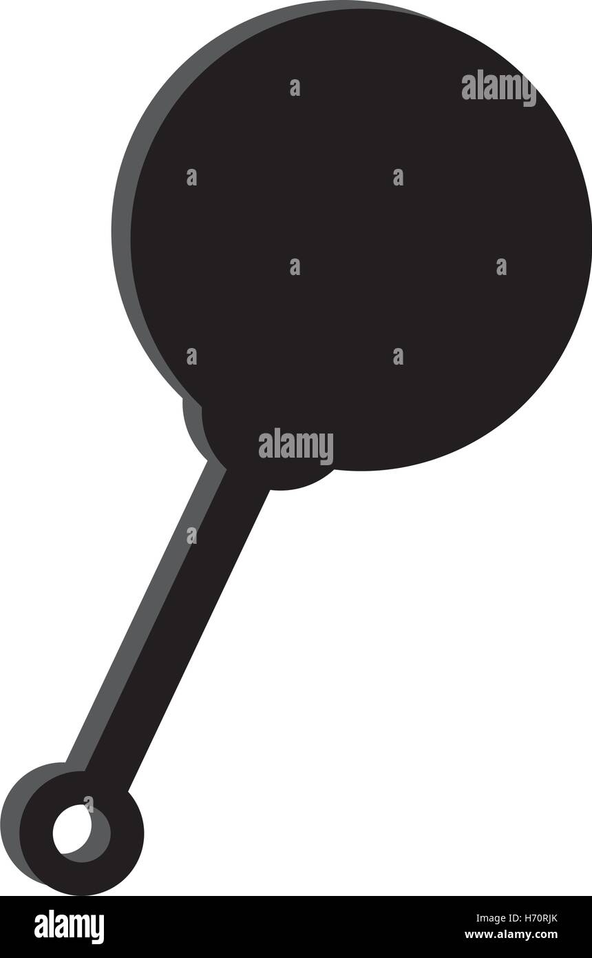 Silhouette des Baby Rassel Spielzeug Symbol auf weißem Silhouette von Baby Auto Spielzeug auf weißem Hintergrund