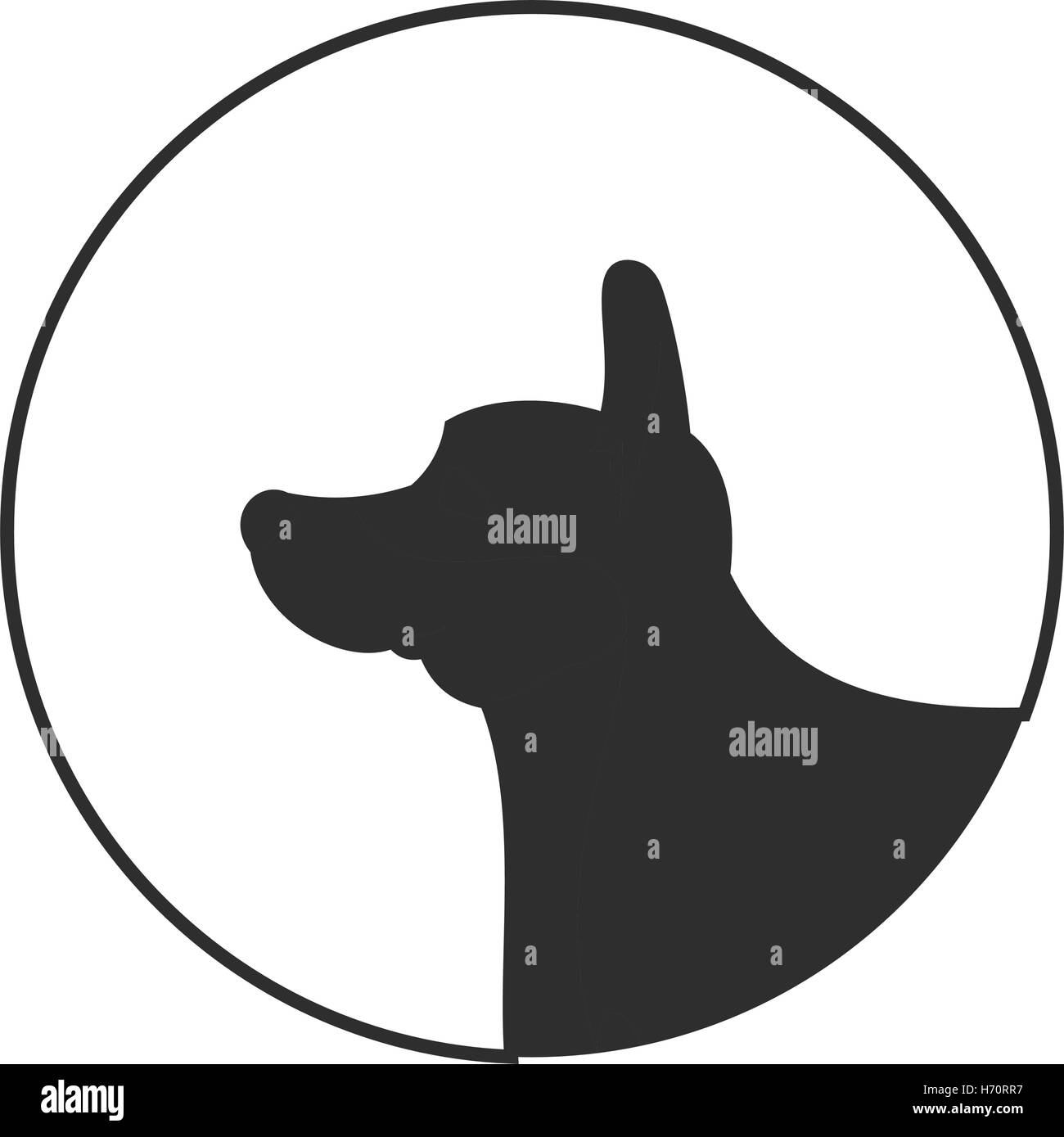 Silhouette von einem Hund Kopf Corgi Pembroke welsh. Stammbaum-Freund-Symbol. Vektor-illustration Stock Vektor