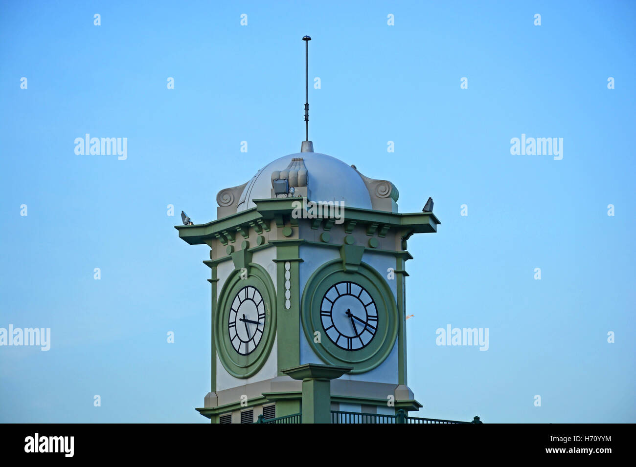 Uhrturm Central Pier Hong Kong Insel China Stockfoto