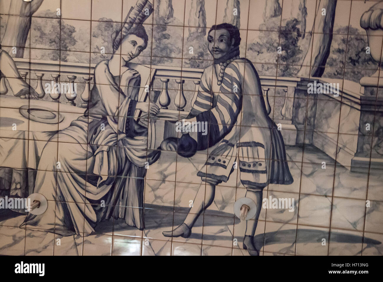 Azulejo-Fliesen im Musiktheater Casa da Musica in Porto, Portugal Stockfoto