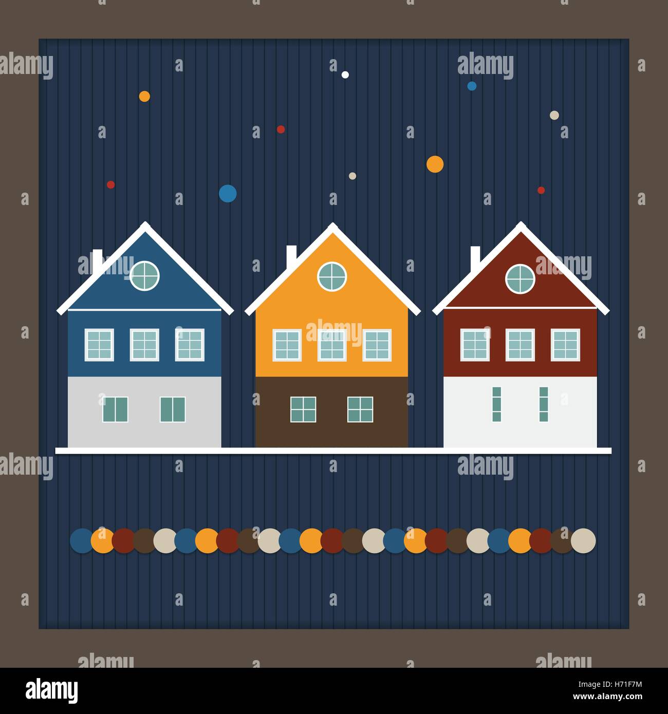 Frohe Weihnachten und ein glückliches neues Jahr Immobilien Karte Stock Vektor