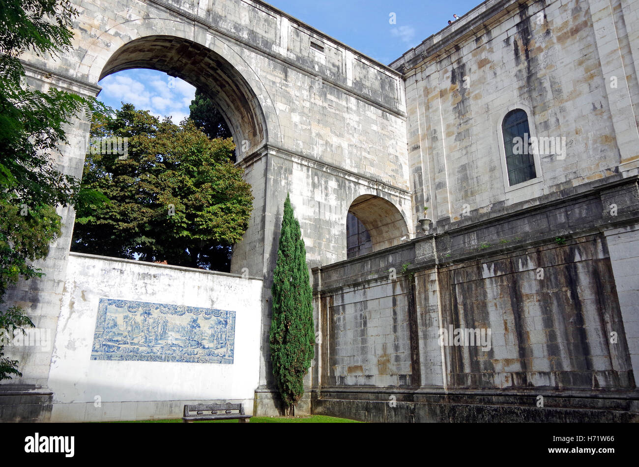 Lissabon, Aguas Livres, Aquädukt reines Trinkwasser Stockfoto