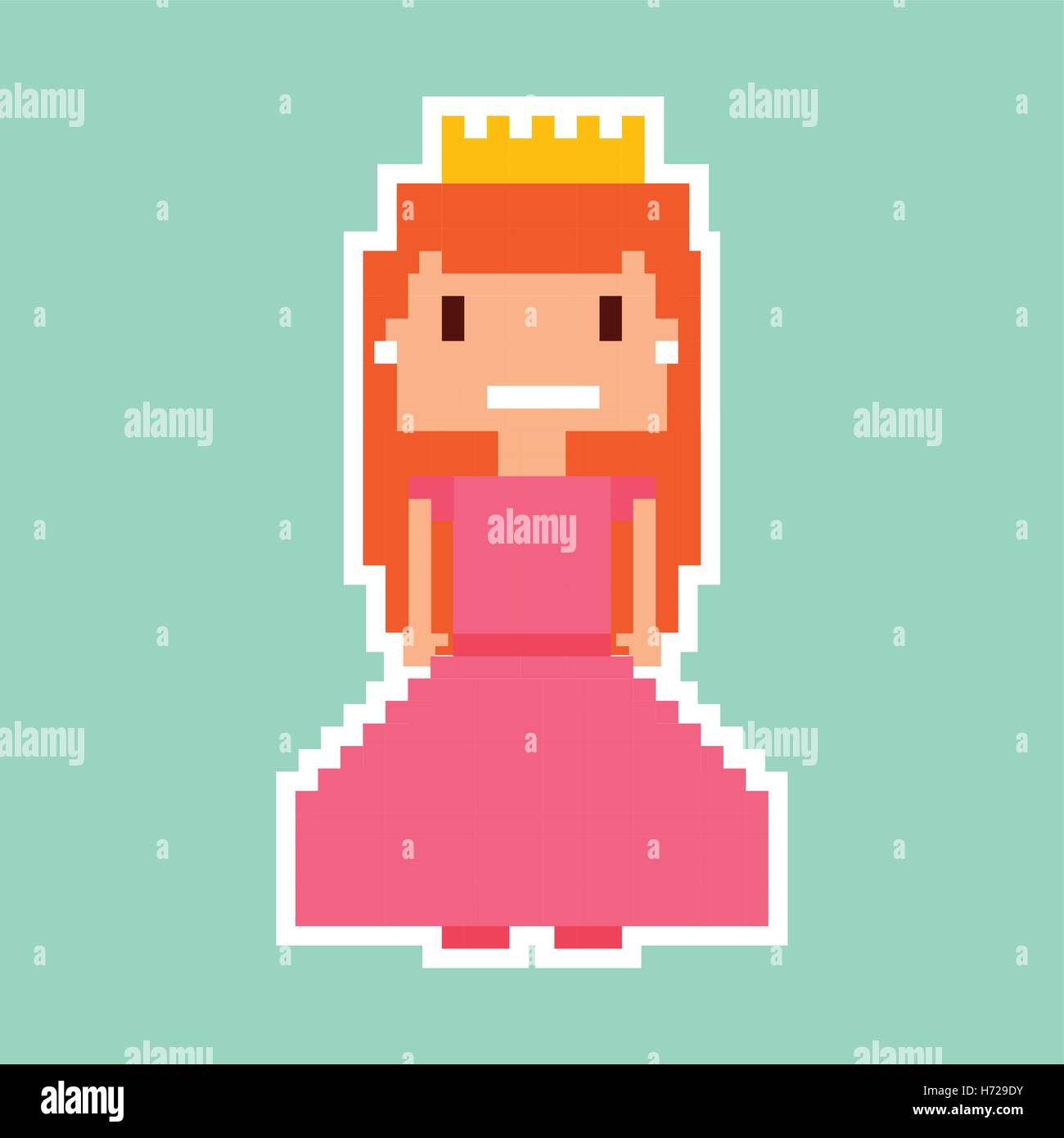 Prinzessin Videospiel pixelig Charakter Vektor-Illustration-design Stock Vektor