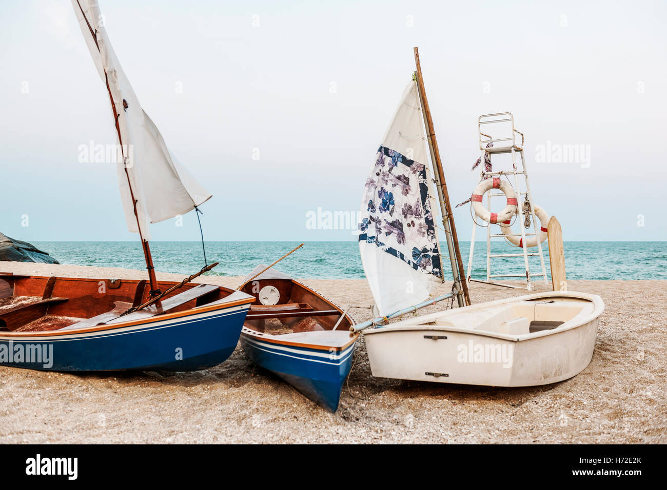 Bootsfahrt erkunden nautische Segel Schiffskonzept navigieren Stockfoto
