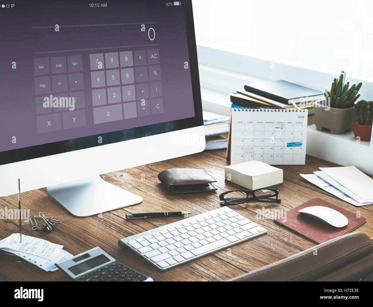 Rechner berechnen Buchhaltung Aplication Konzept Stockfoto