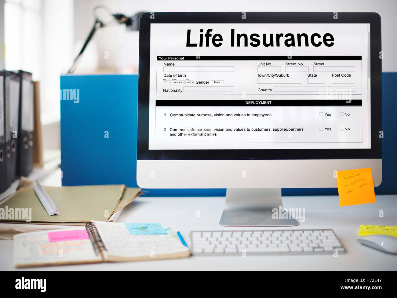 Life Insurance Policy Nutzungsbedingungen Nutzungskonzept Stockfoto