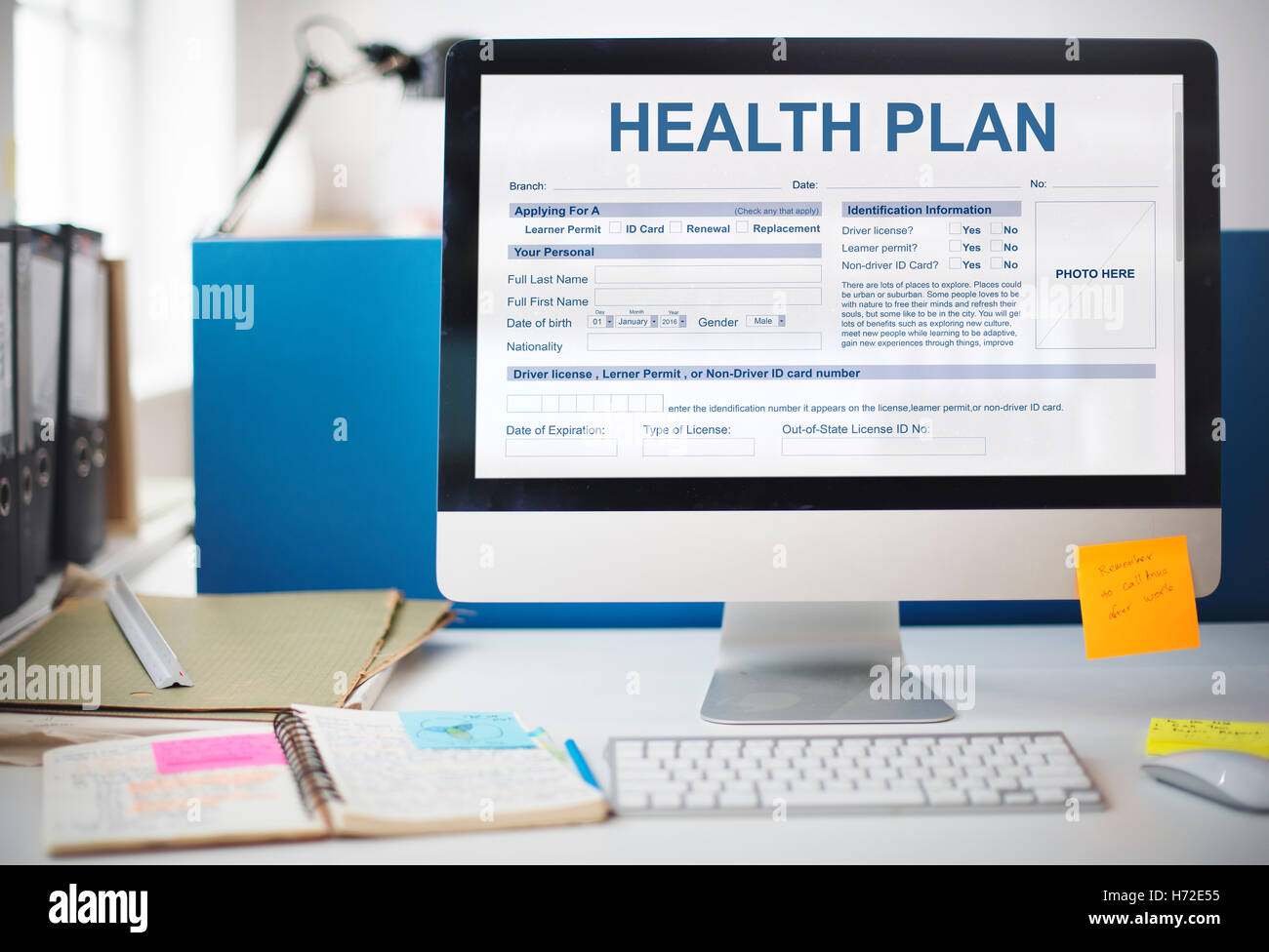 Gesundheit Plan Informationskonzept Prüfung Stockfoto
