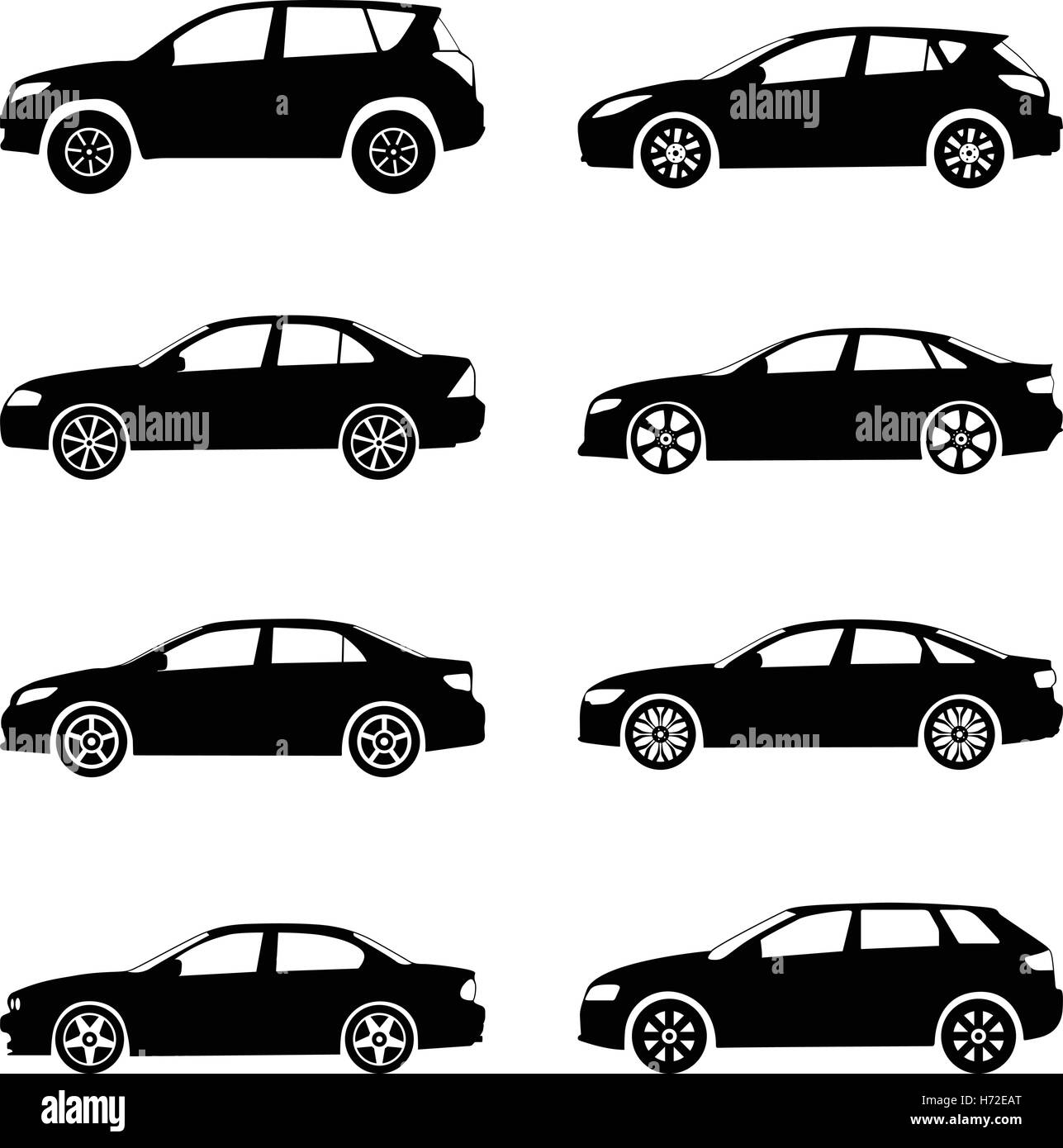 Silhouette Autos auf einem weißen Hintergrund. Vektor-Illustration. Stock Vektor