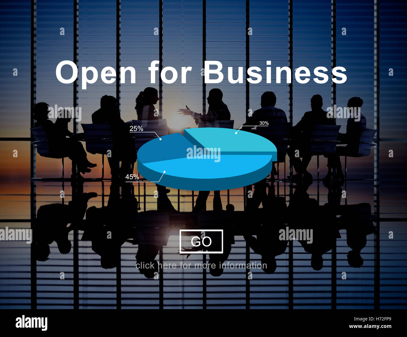 Open for Business Partnerschaft Industrie-Konzept Stockfoto
