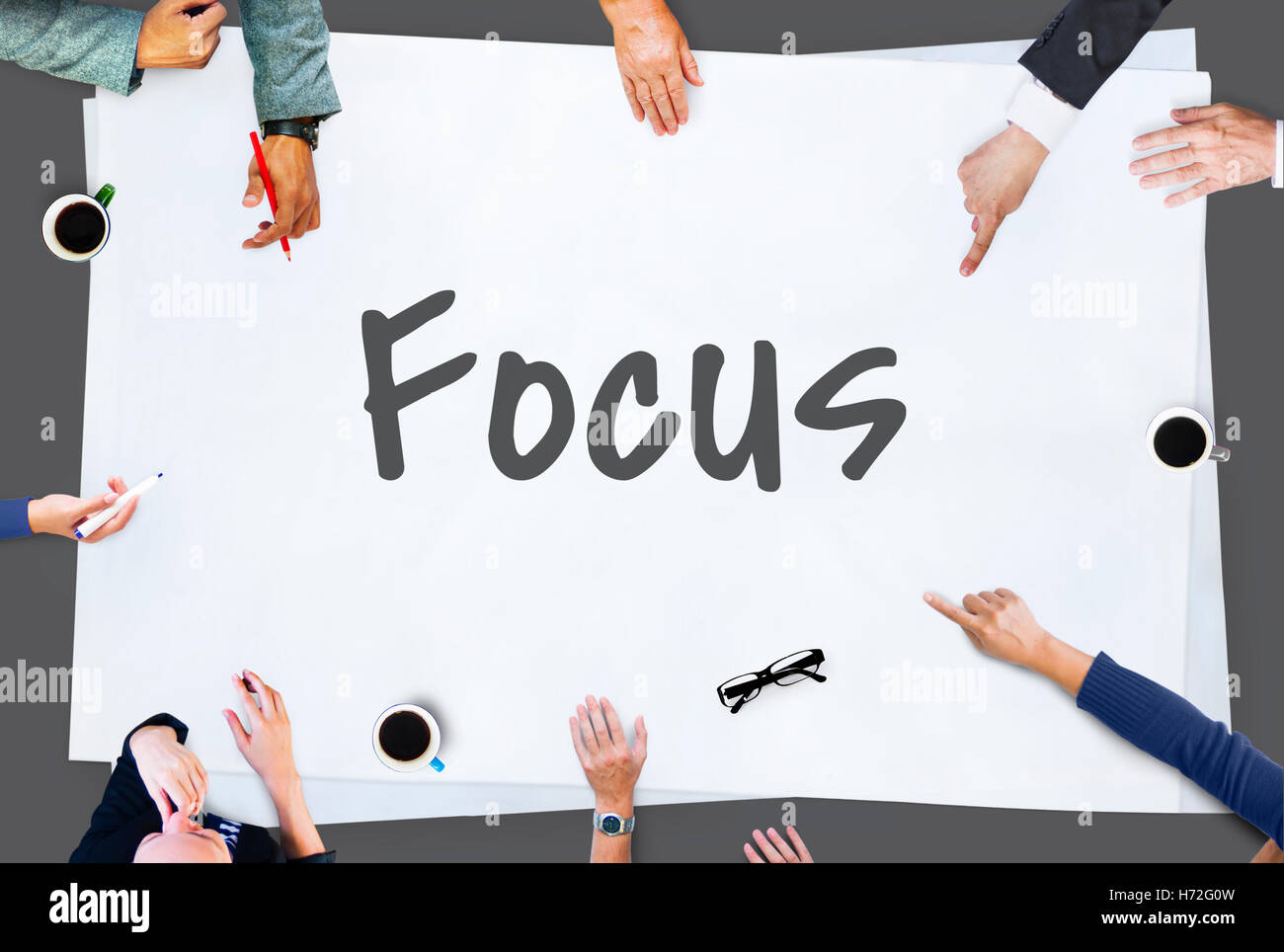 Focus Weekly Planner Veranstalter Concept Stockfoto