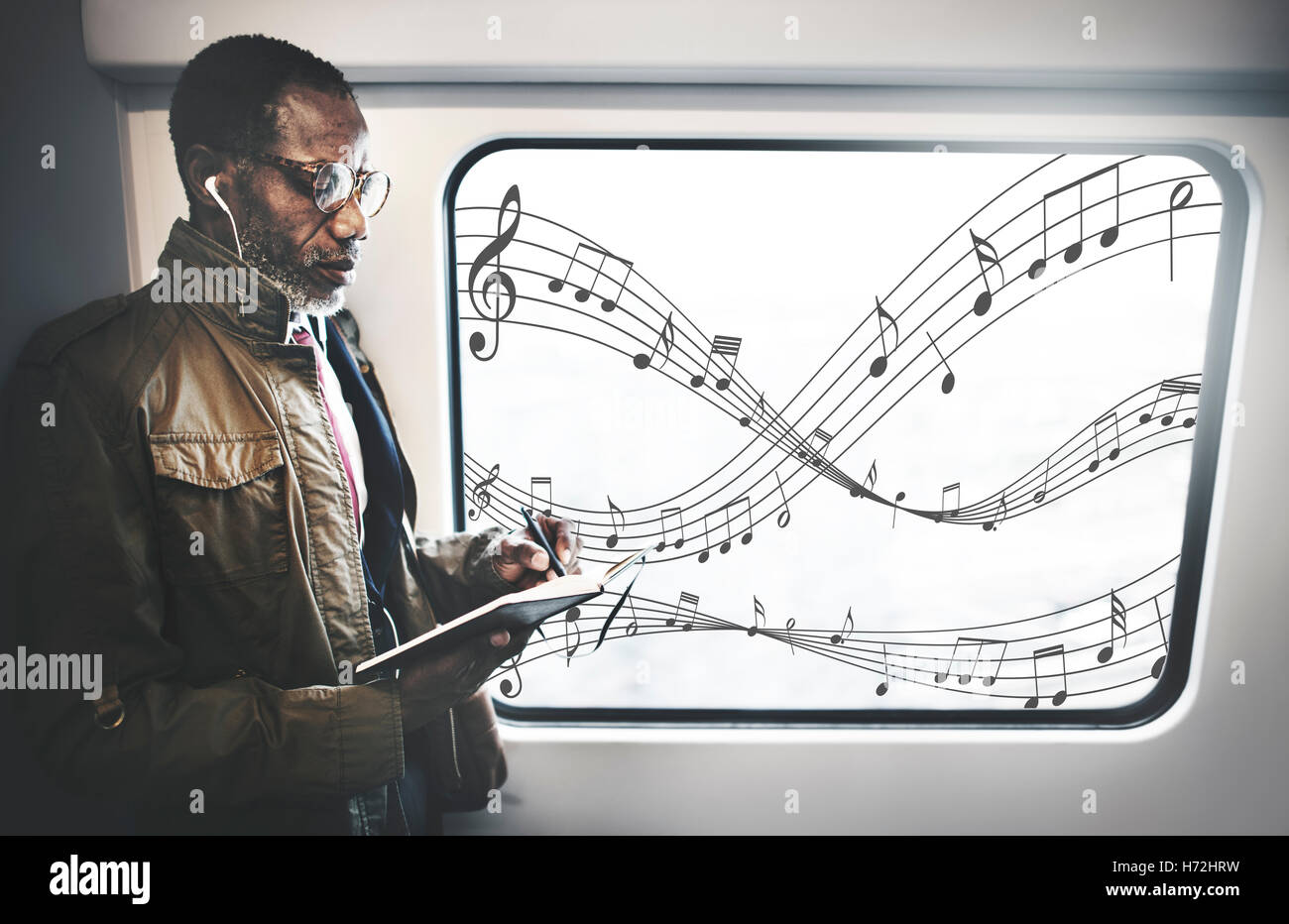 Musik Noten Entertainment Melodie hören-Konzept Stockfoto