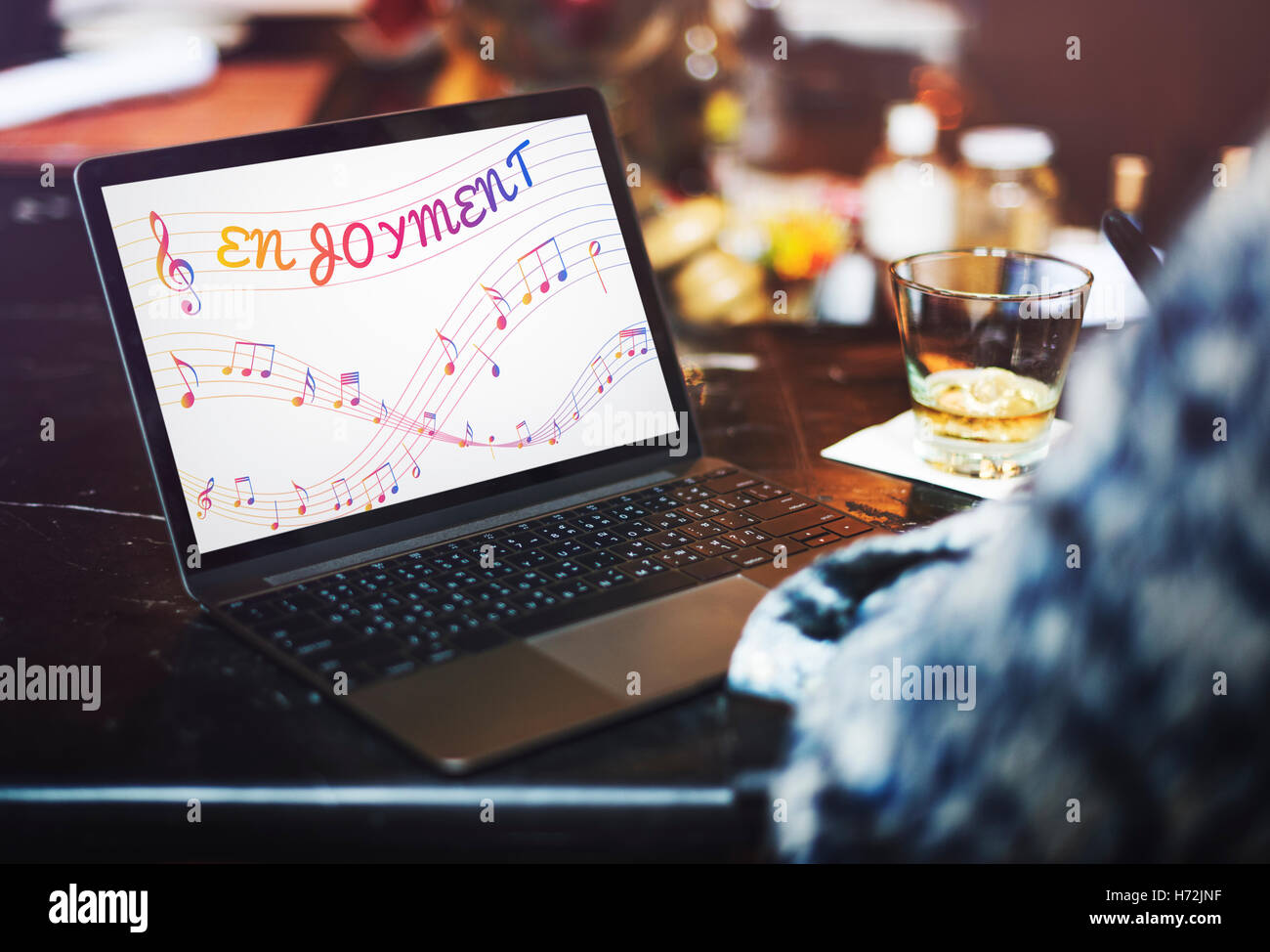 Musik Noten Entertainment Melodie hören-Konzept Stockfoto