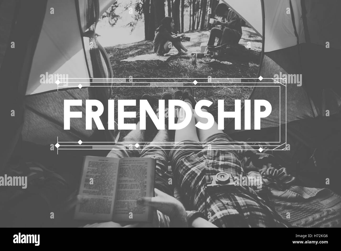 Wildnis Abenteuer Reise Camping Lifestyle-Konzept Stockfoto