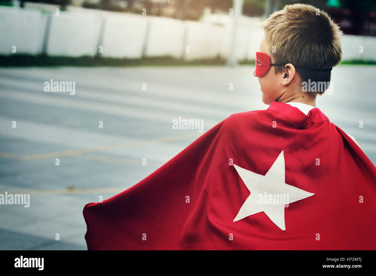 Superheld junge Phantasie Freiheit Glück Konzept Stockfoto