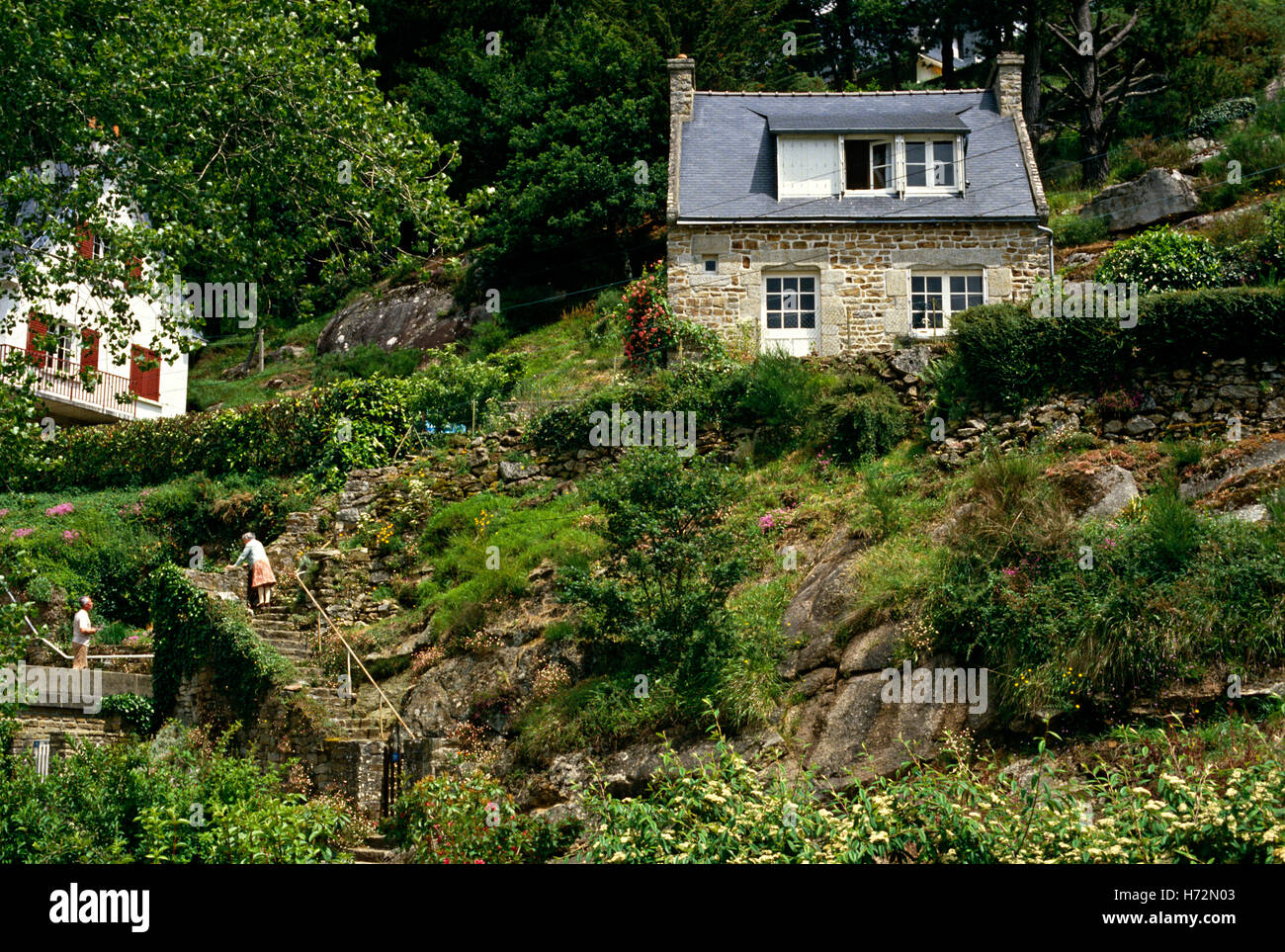 Pont-Aven in den 1980er Jahren, Finistere, Bretagne, Frankreich, Europa Stockfoto